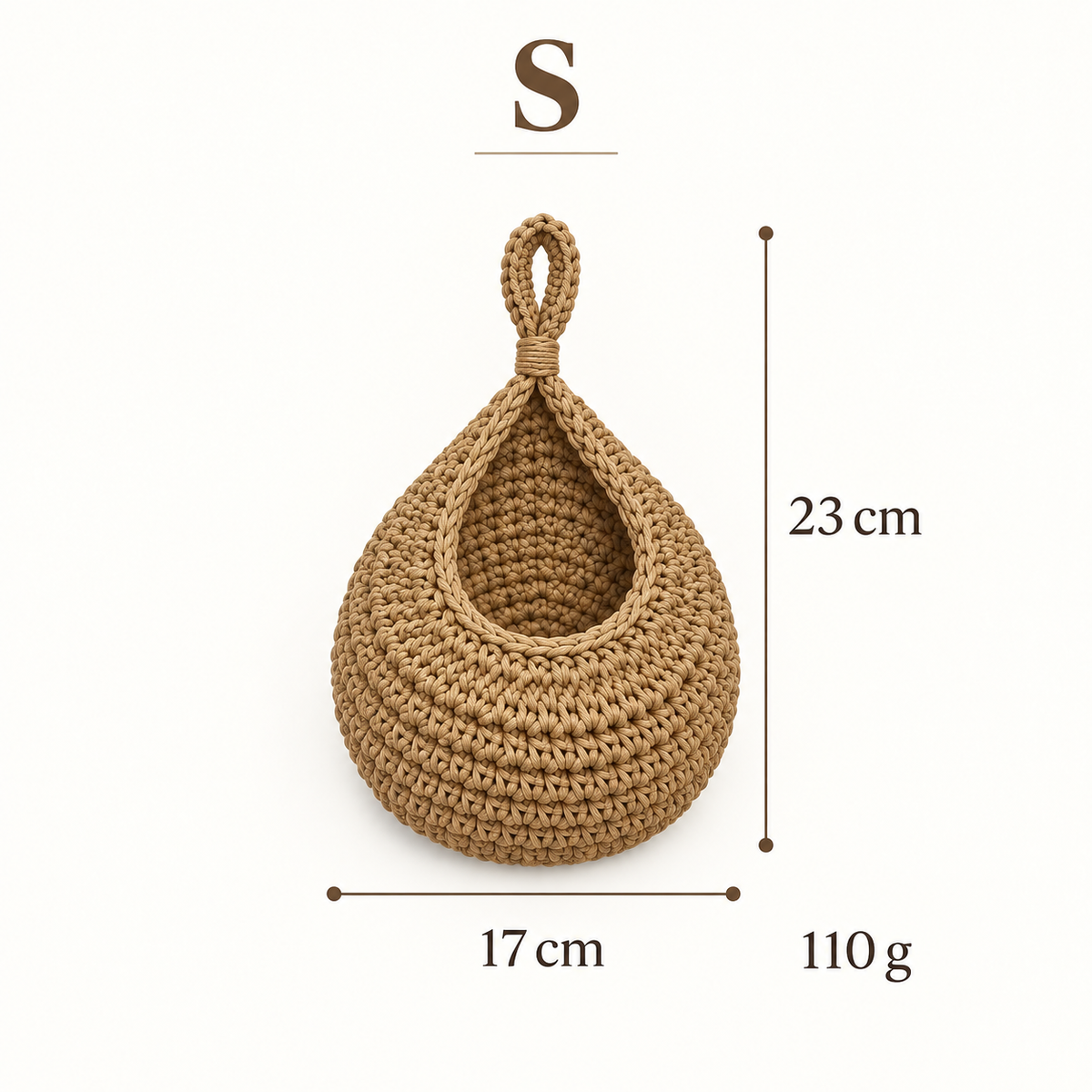 Woven Teardrop Hanging Basket