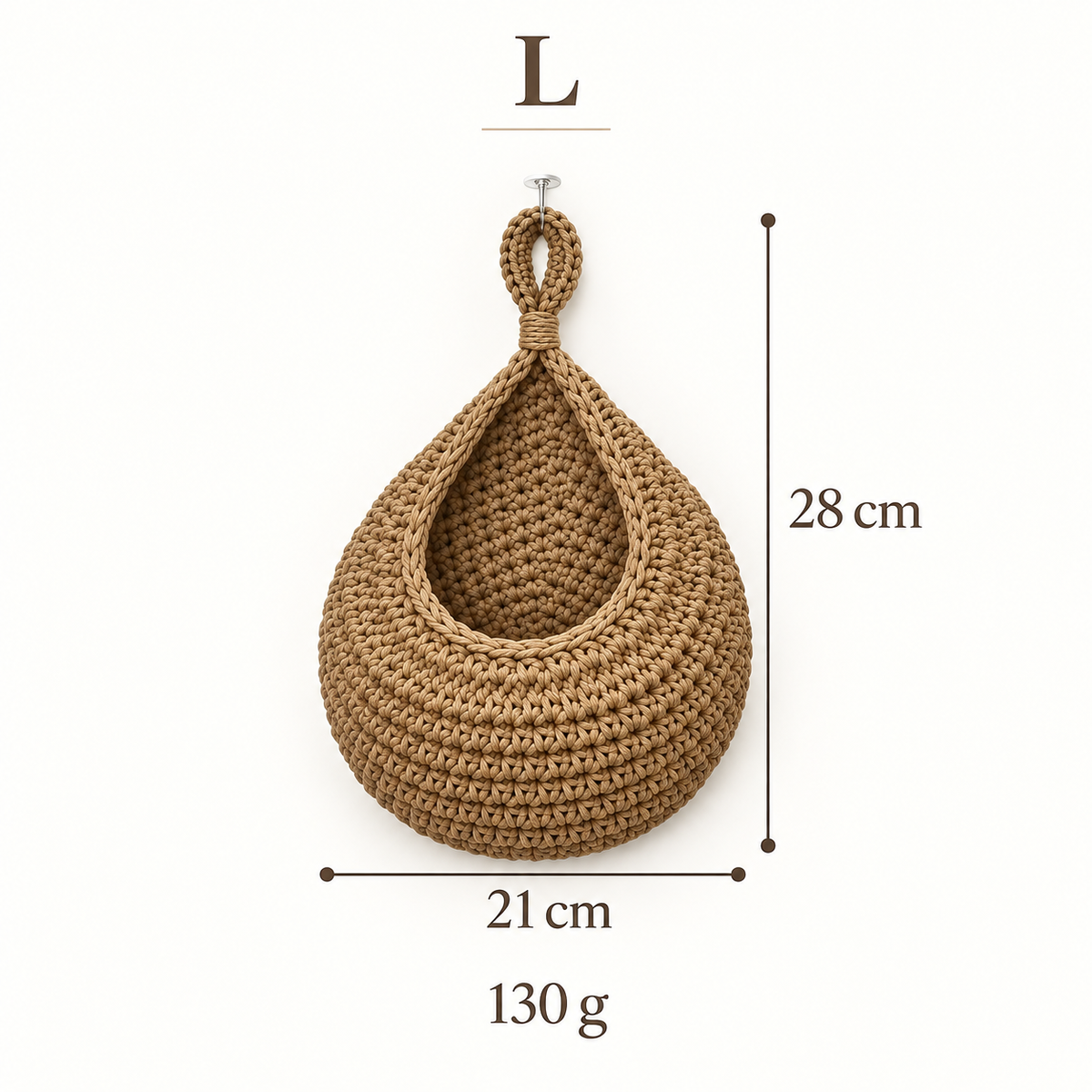 Woven Teardrop Hanging Basket