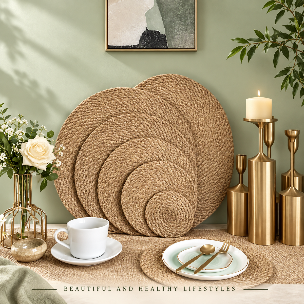 Woven Jute Trivet Mat