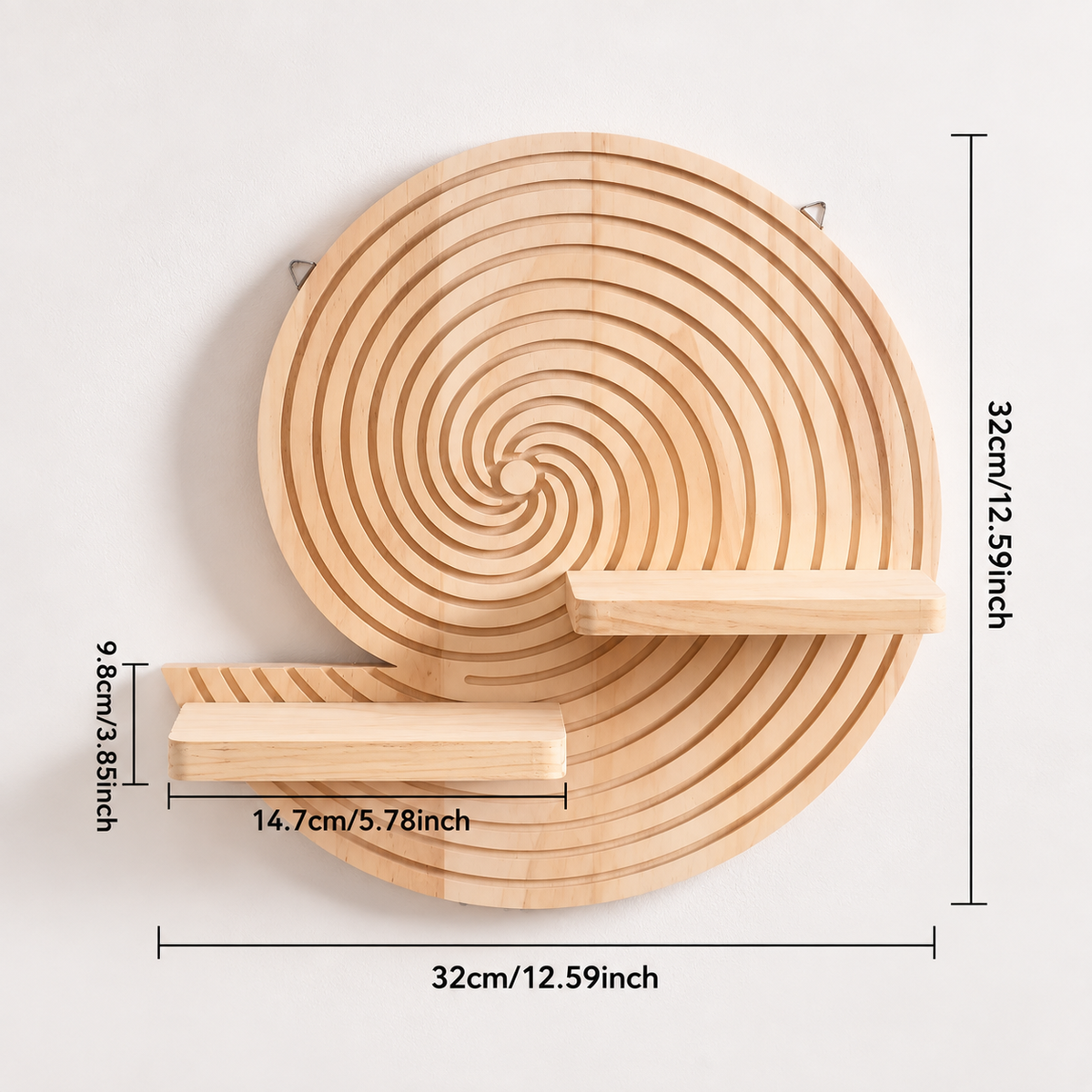 Spiral Wood Floating Shelf