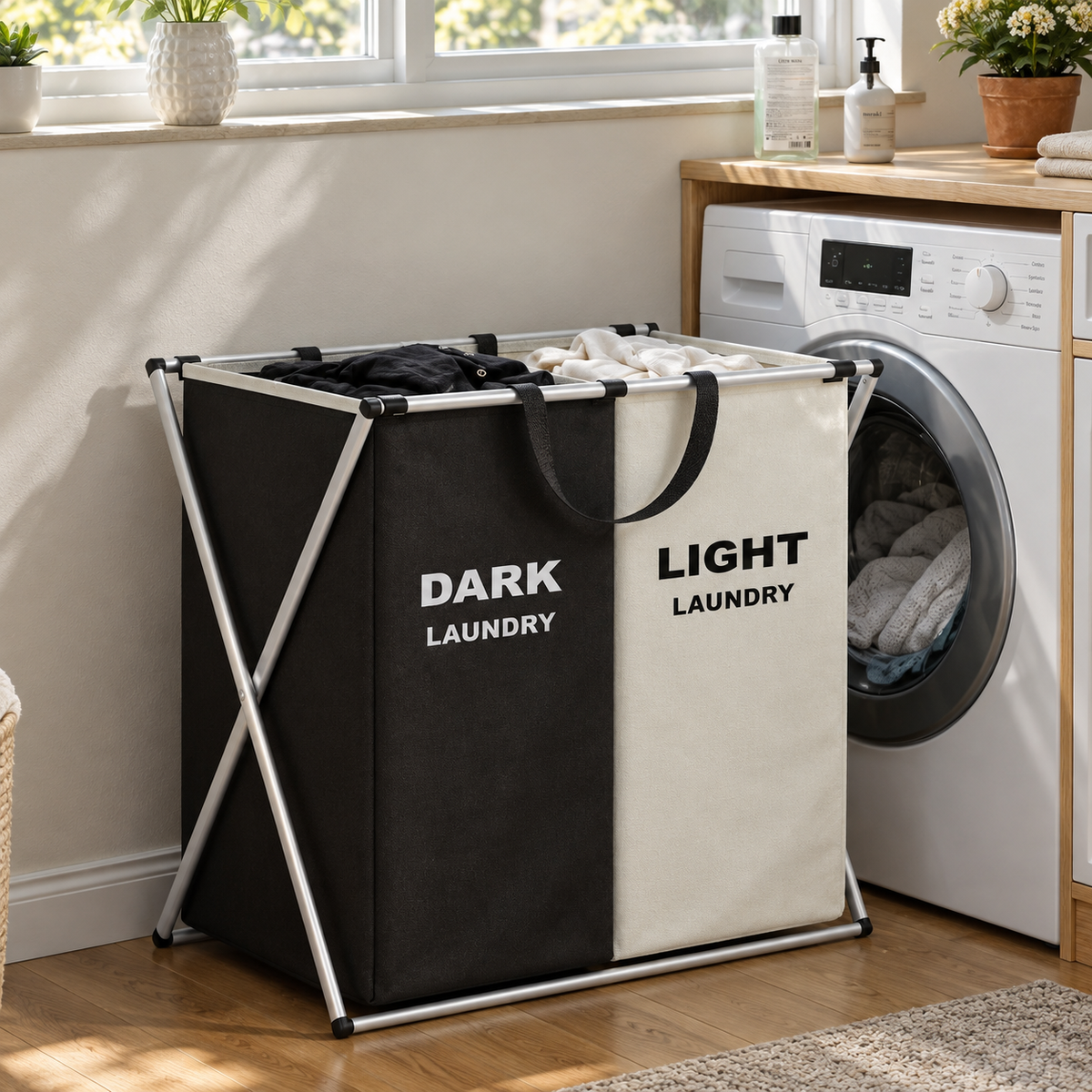 3-Section Foldable Laundry Hamper