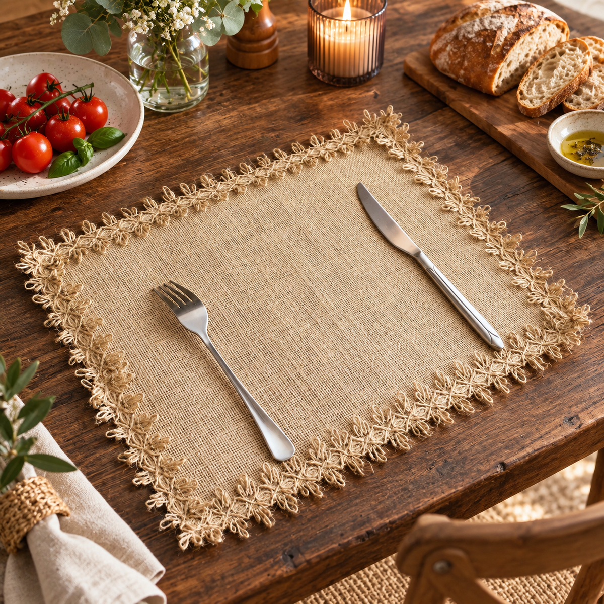 Braided Jute Placemats Set