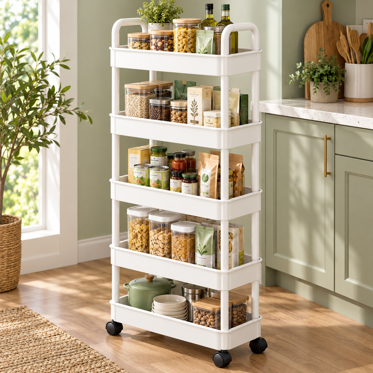 5-Tier Multi-Purpose Rolling Cart