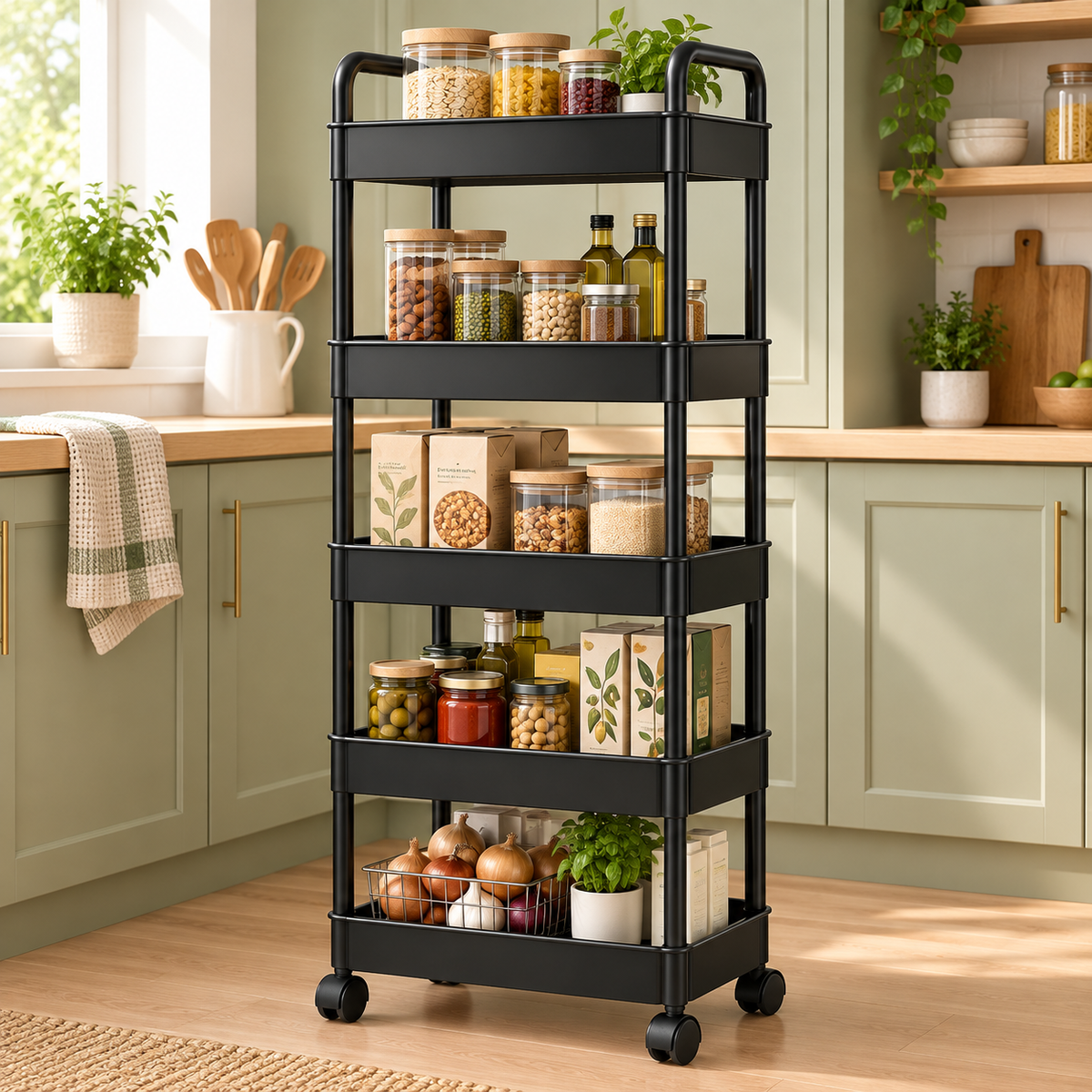 5-Tier Multi-Purpose Rolling Cart