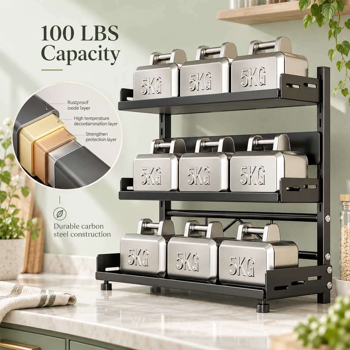 3-Tier Adjustable Kitchen Organizer