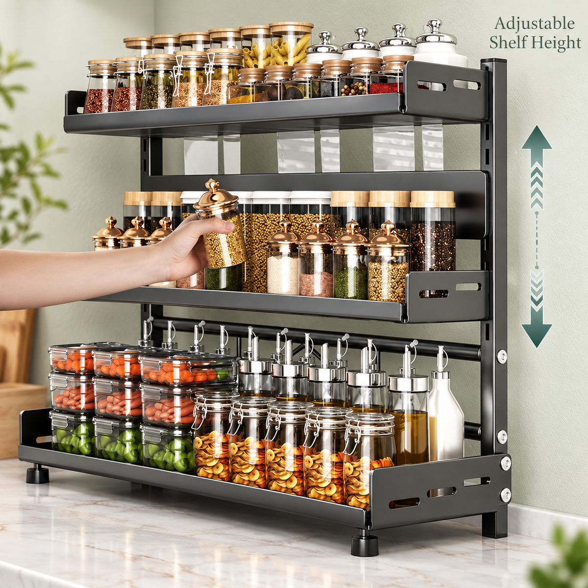 3-Tier Adjustable Kitchen Organizer