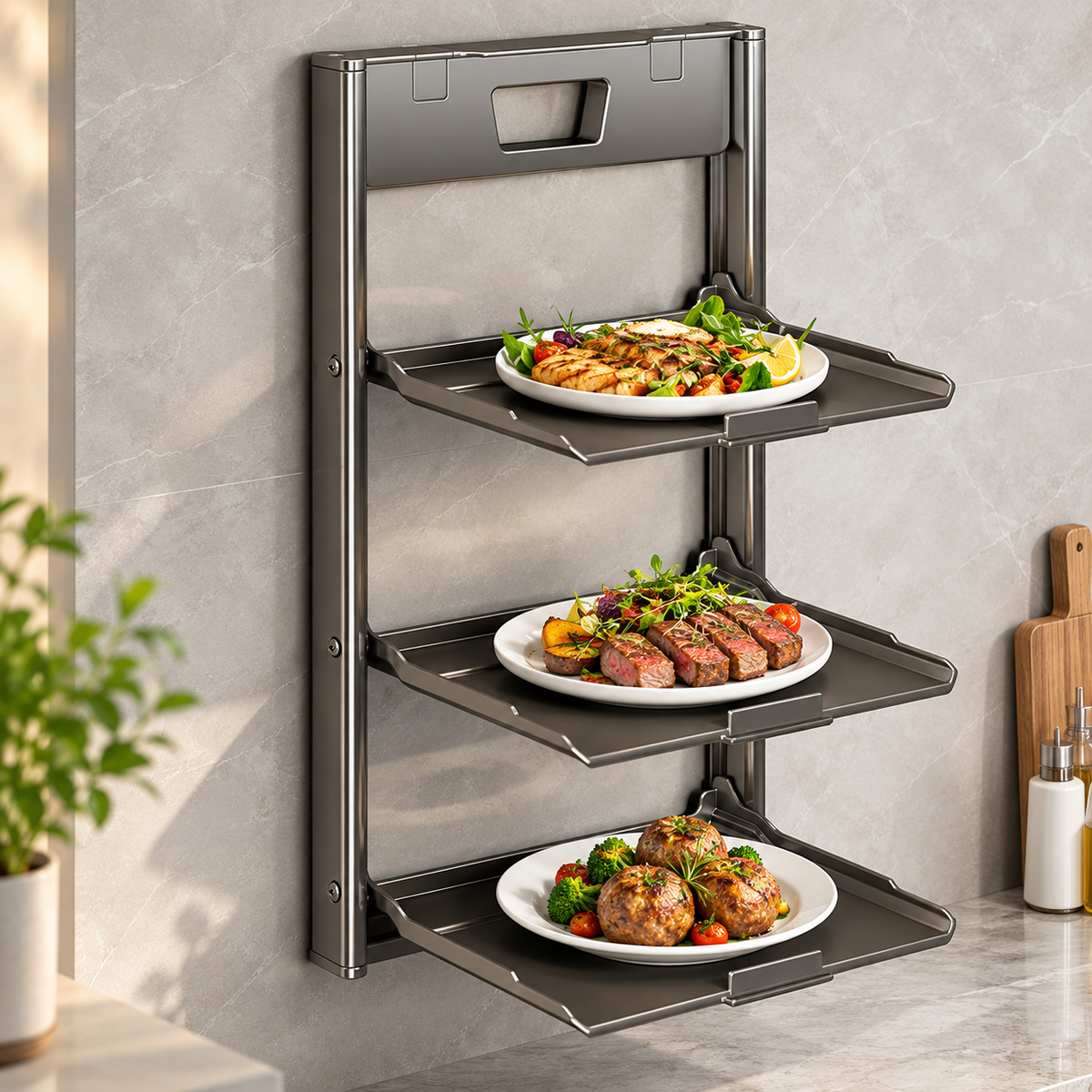 Wall-Mounted Folding Storage Shelf