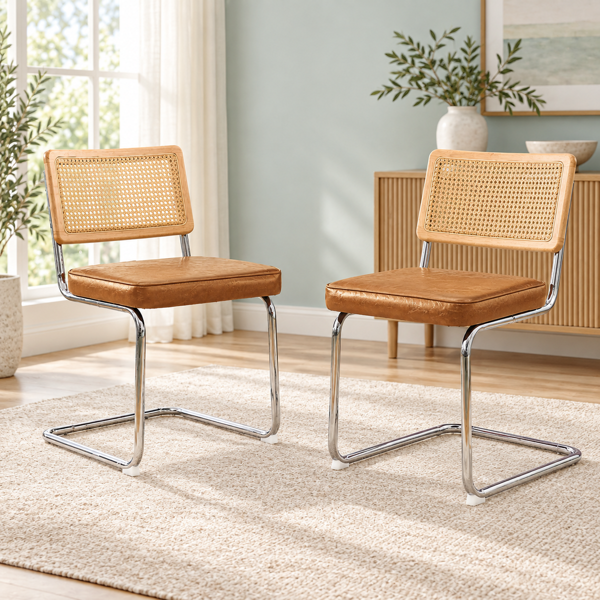 Mid-Century Rattan Dining Chairs