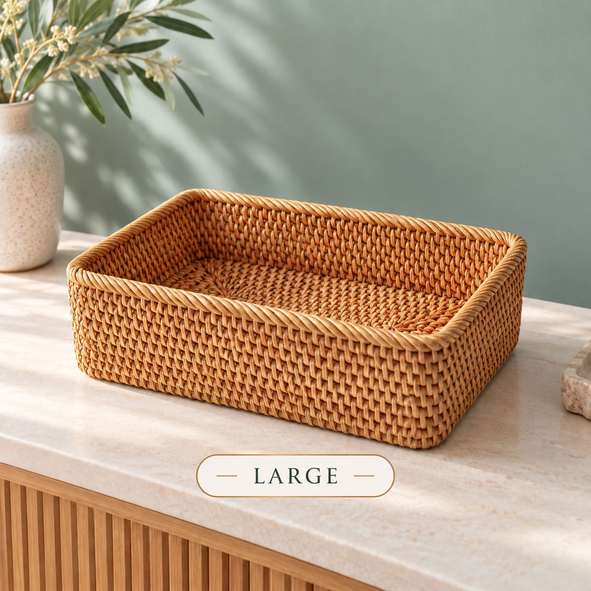 Rectangular Rattan Storage Basket