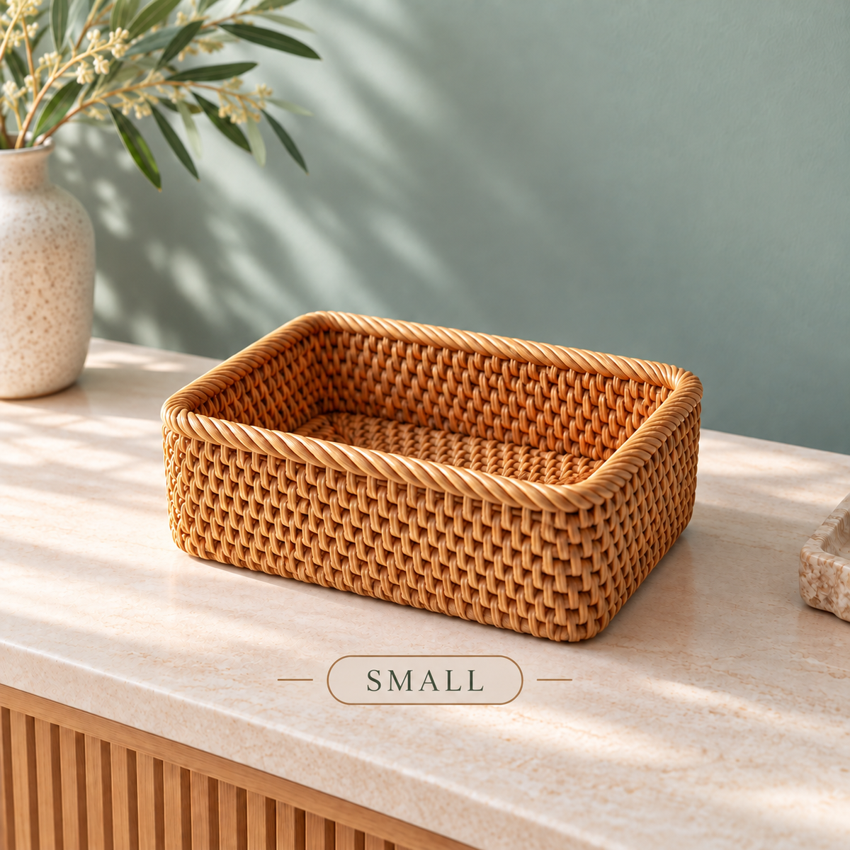 Rectangular Rattan Storage Basket