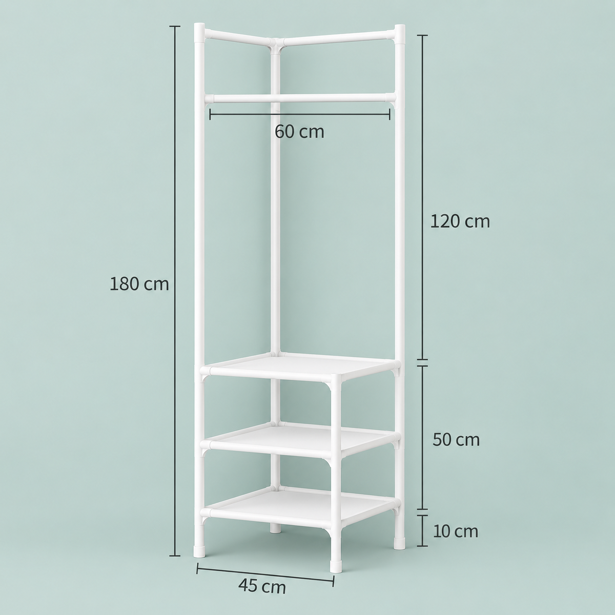 Detachable Multi-Tier Corner Coat Rack