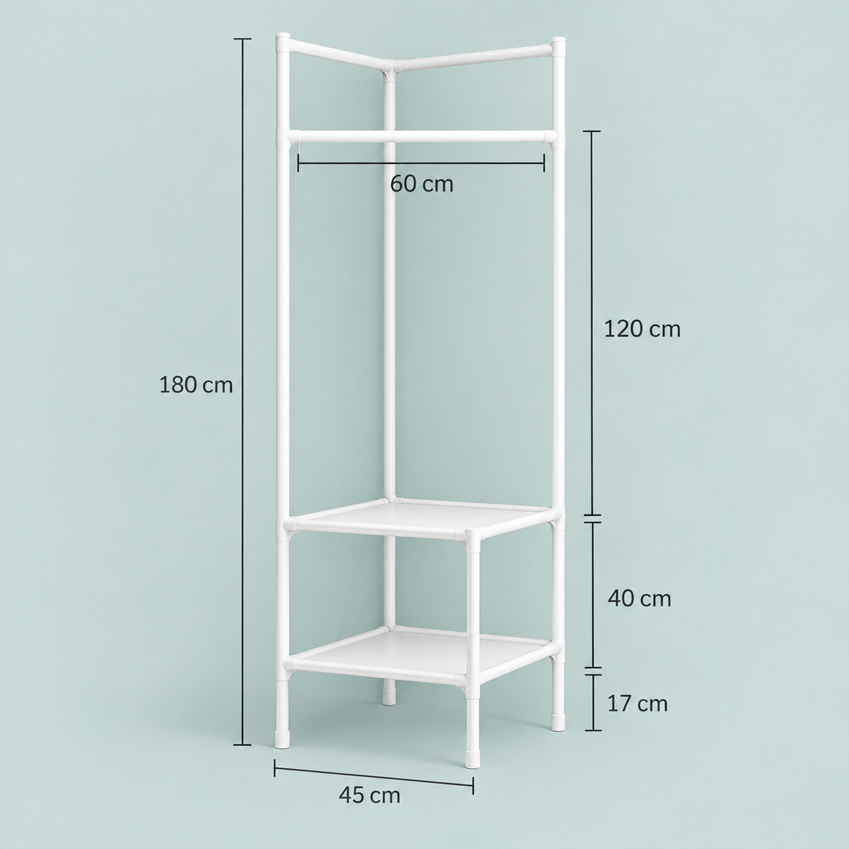 Detachable Multi-Tier Corner Coat Rack