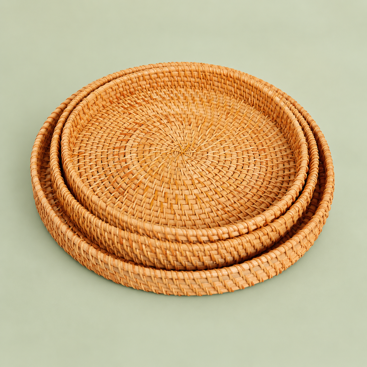Round Woven Tray Basket
