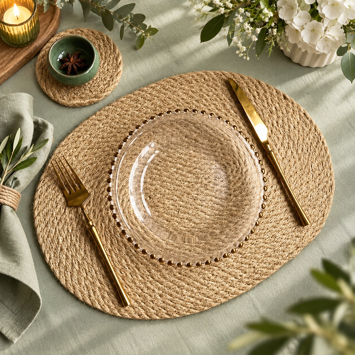 Woven Jute Trivet Mat