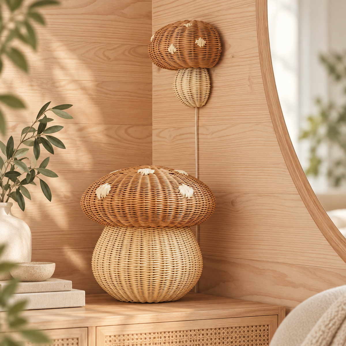Rustic Rattan Lamp Shade