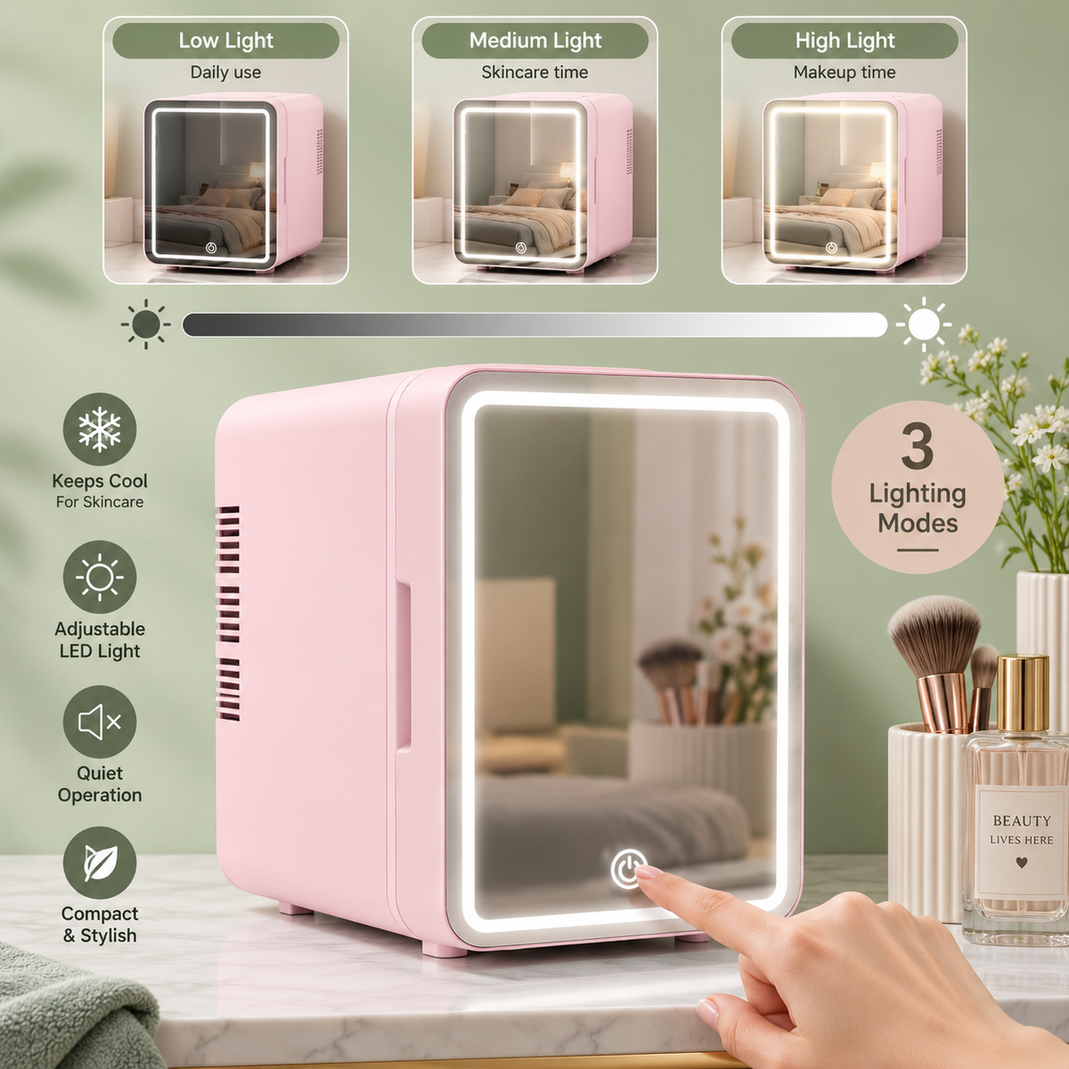 Portable Mini Beauty Fridge for Cosmetics & Skincare