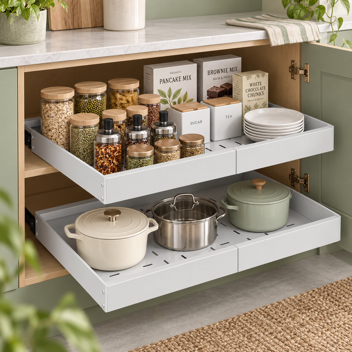Sliding Kitchen Cabinet Organizer