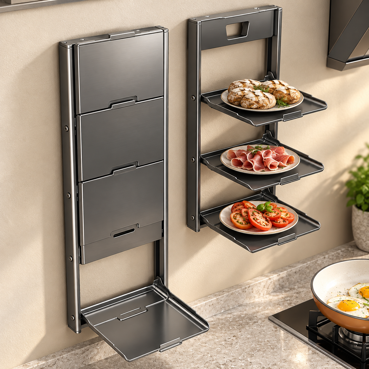 Wall-Mounted Folding Storage Shelf
