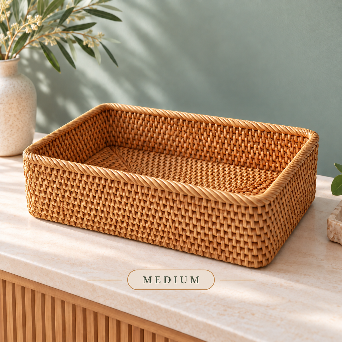 Rectangular Rattan Storage Basket